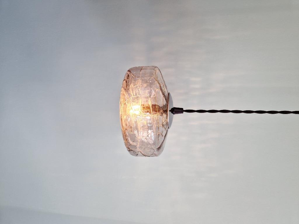 Suspensie In Licht Gerookt Gebarsten Glas, 1970 image 10