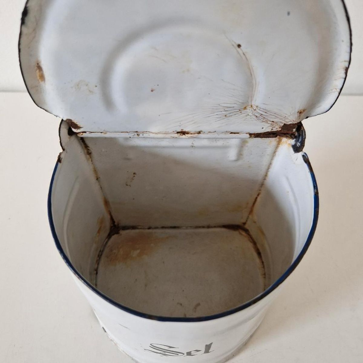 Emaille Sel Bakje Wandpot Zoutpot image 3