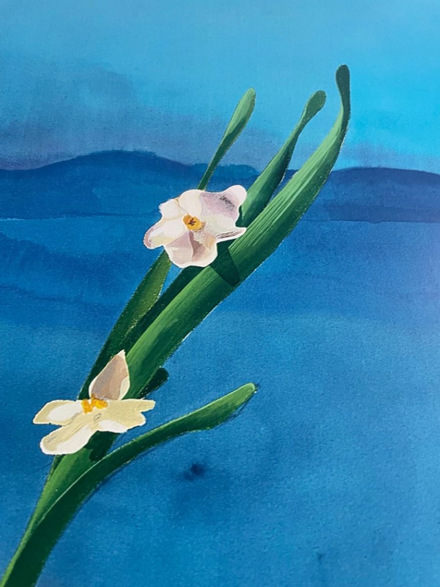 David Hockney, Mount Fuji And Flowers, 1972 image 3