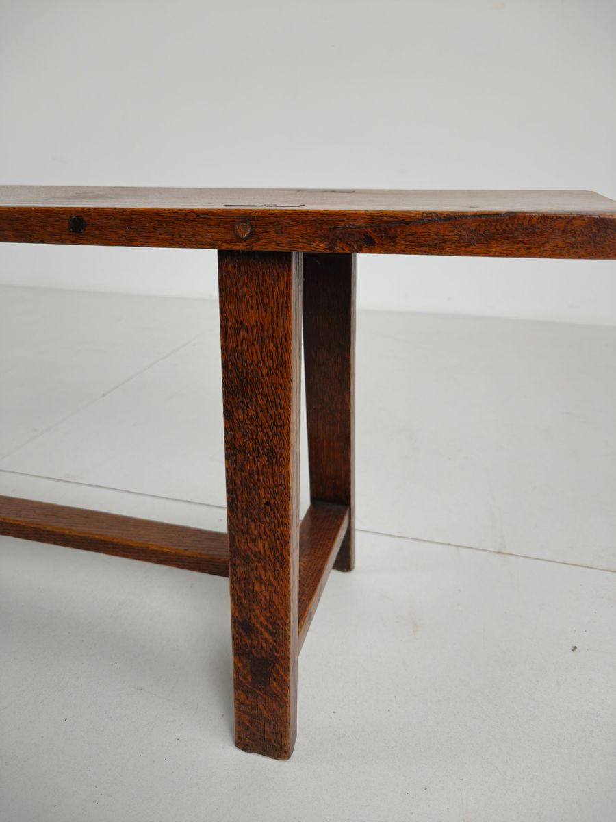 Paar Franse Rustieke Banken Uit De 19e Eeuw - Massief Eiken image 7