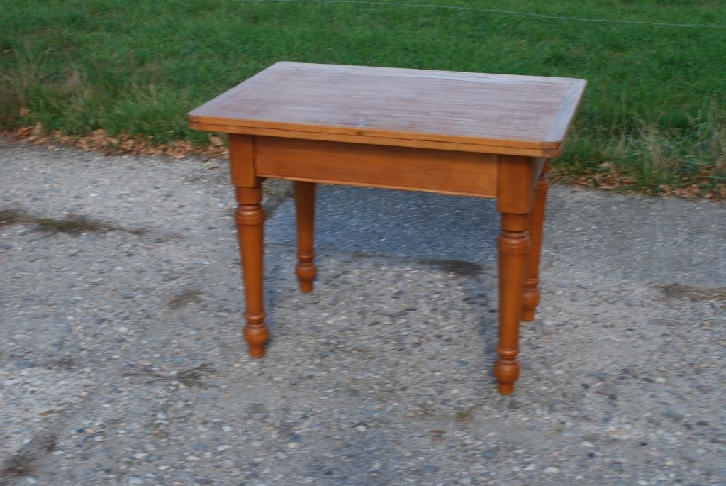 Antieke Grenen Tafel Met Uitklapbaar Blad image 4