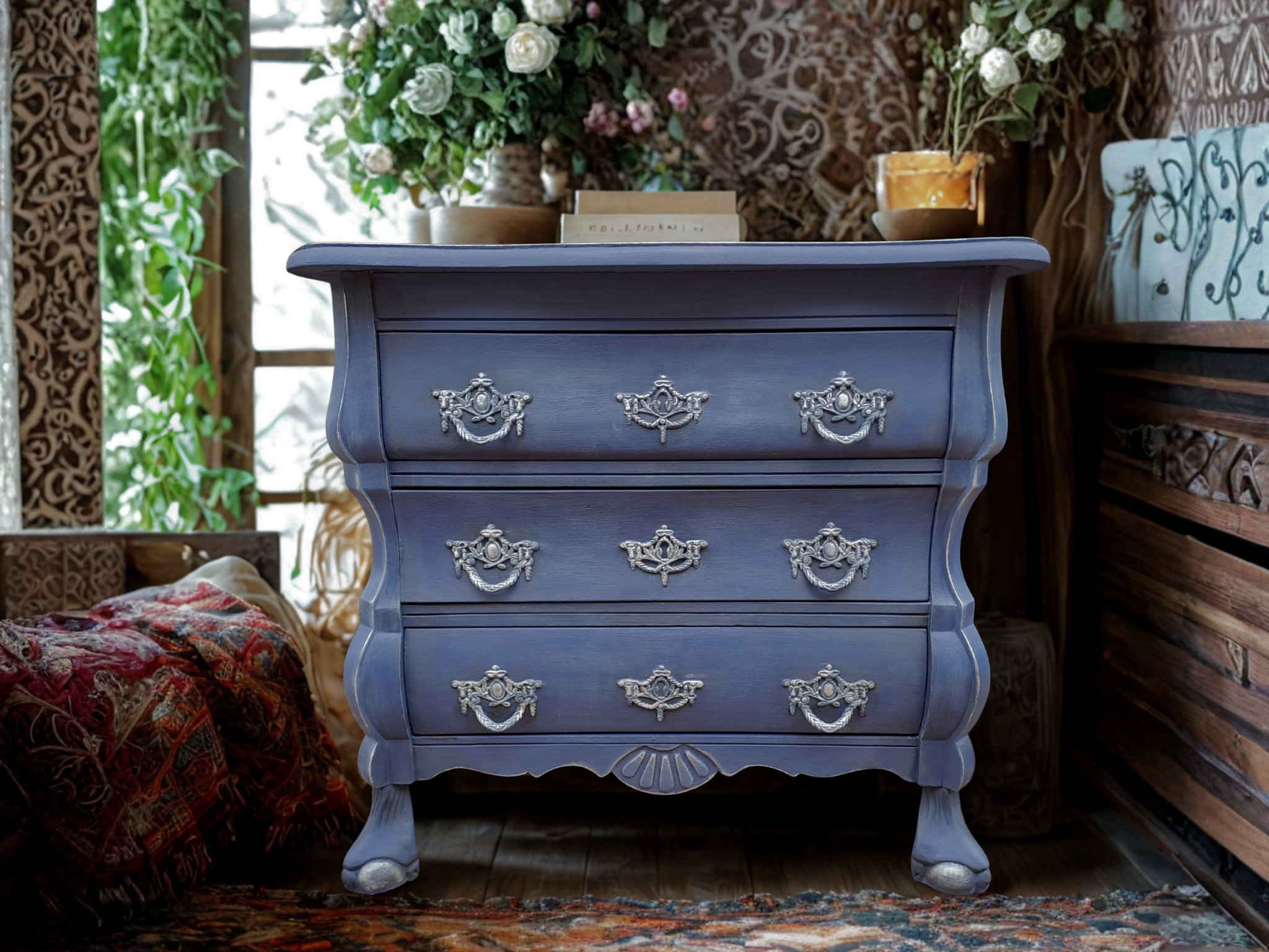 Ladekast - Buikkastje - Blauw Met Zilveren Details image 14