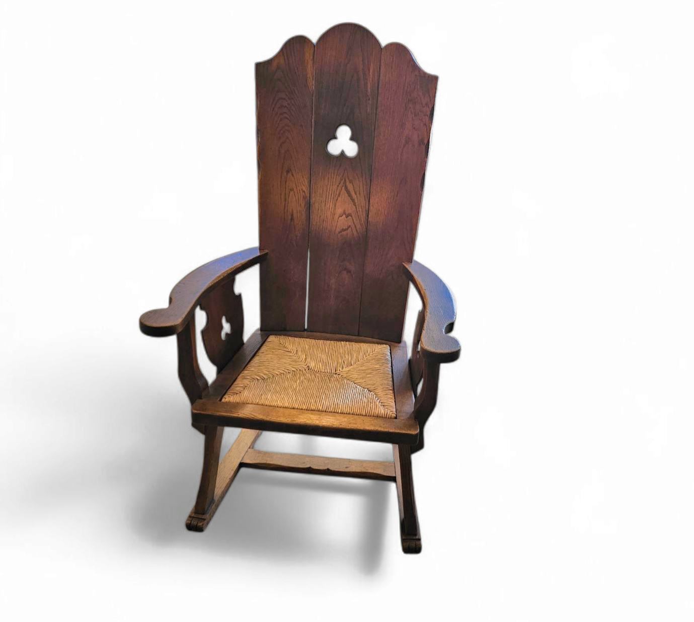 High Back / Monastry / Rush Seat Armchair 1950s image 13