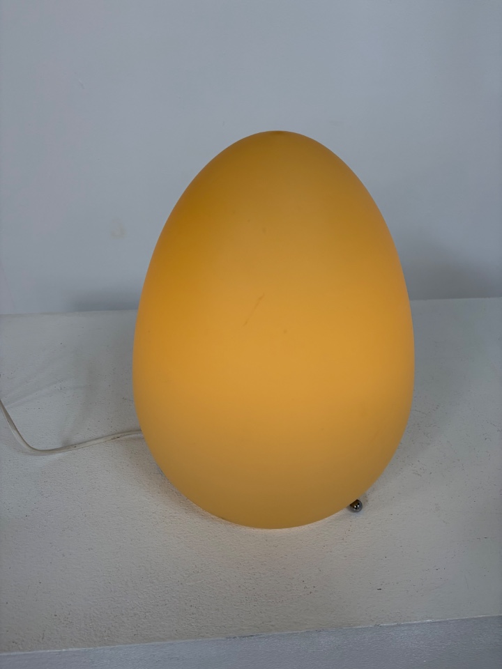 Vintage Opaline Glass Selene Italy Egg Lamp image 9