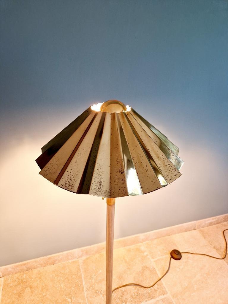 Lampe Sur Pied En Métal Chromé Et Laiton, 1970 image 5