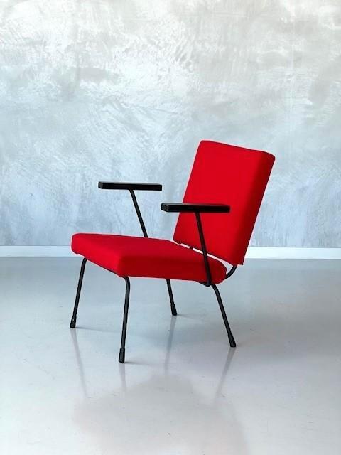Gispen | Vintage 1401 Fauteuil Wim Rietveld Armstoel Rood image 2