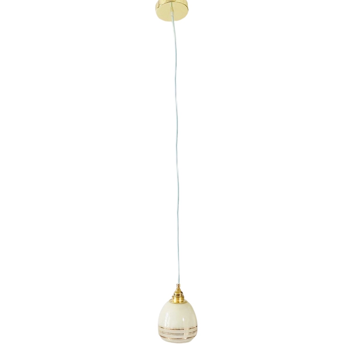 Vintage Hanglampje Beige Glas Goud image 5