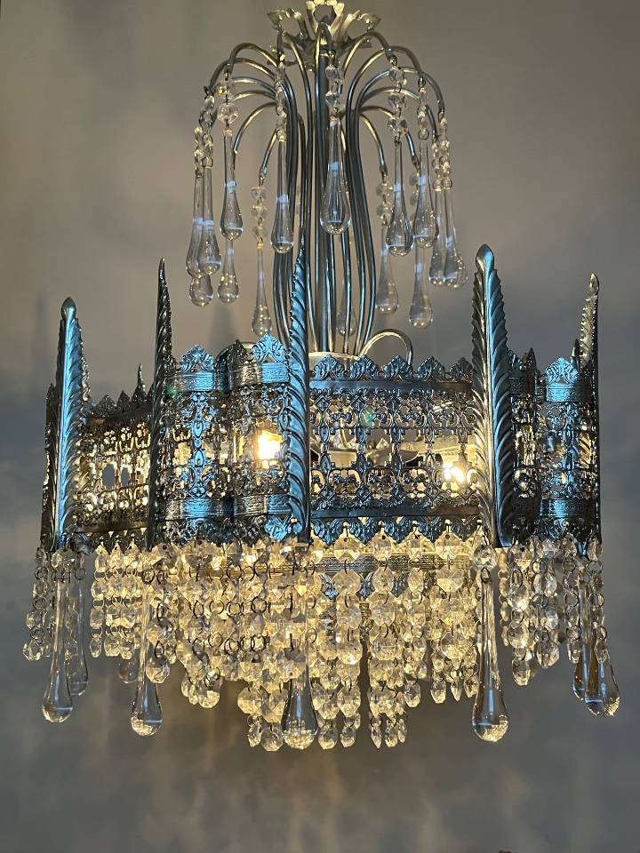 Murano Teardrop Kroonluchter Transparant Chrome Frame Oriëntaals image 18