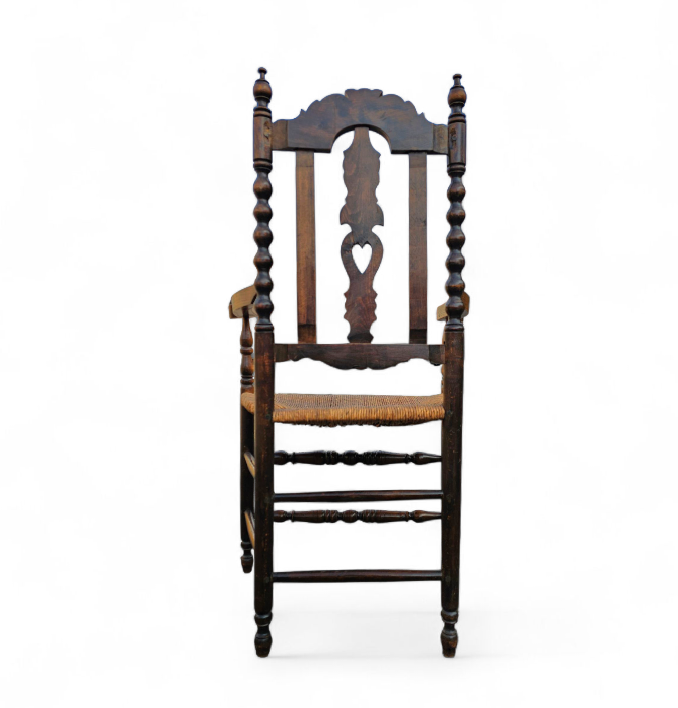 8 ( 2 X Armrest ) X Ornate Wood / Bobbin / Wicker Dining Chair / Studded Chairs image 14