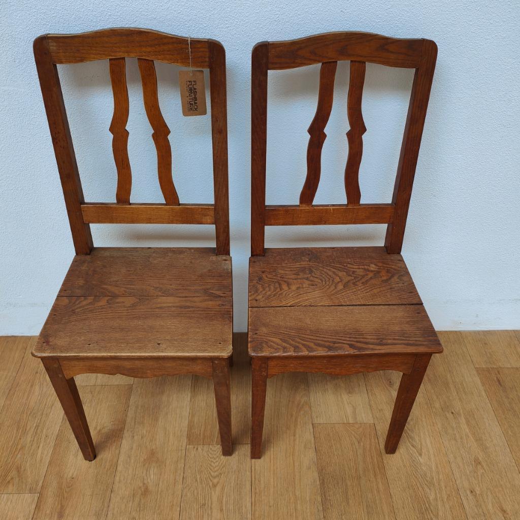 Vintage Houten Bistrostoelen Boeren Stoeltjes Café Stoelen Set Prijs image 2