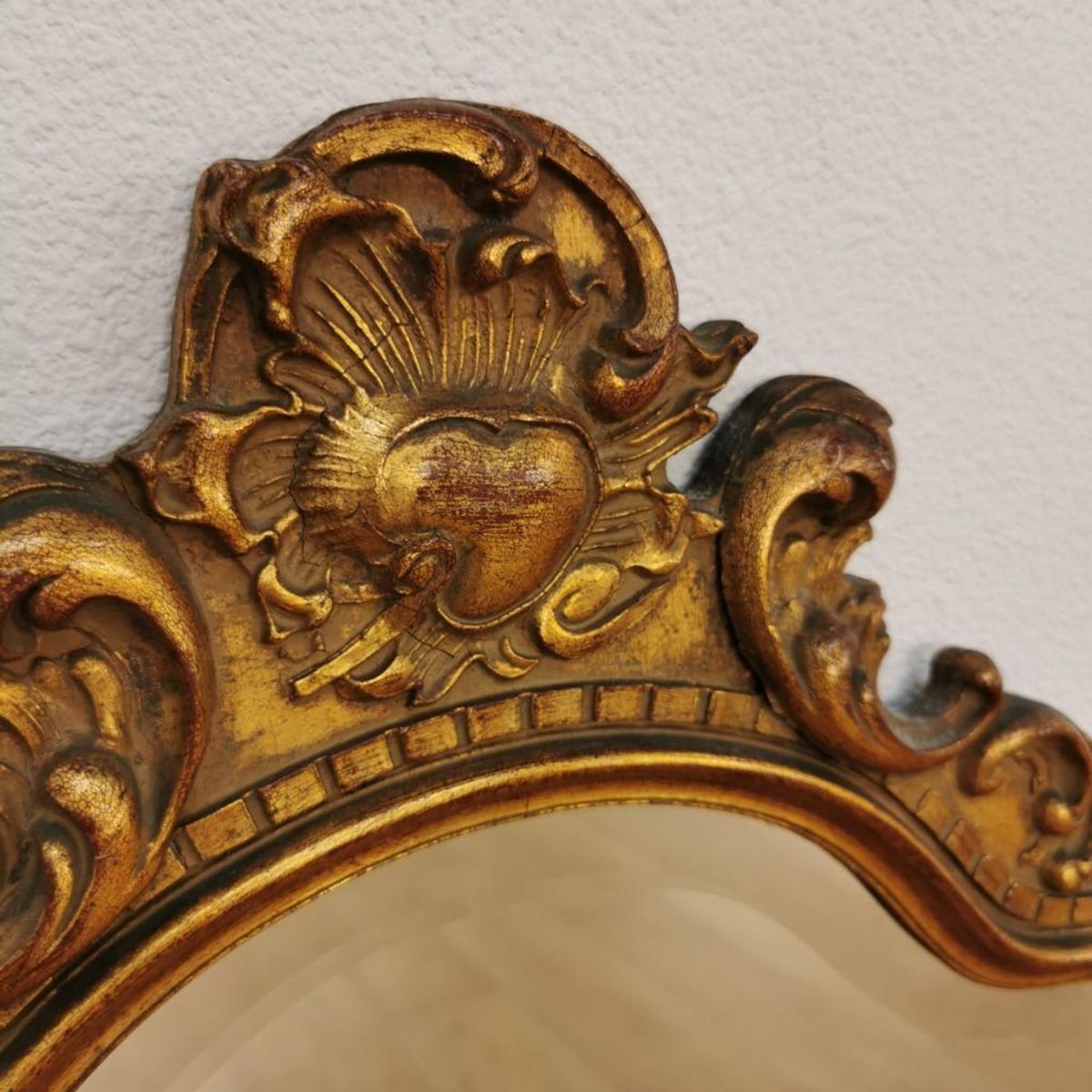 Vintage Goudkleurige Barok Rococo Spiegel Kuifspiegel Schouwspiegel 119 image 11