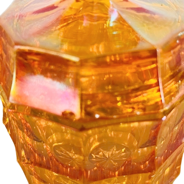 Artdeco Carnival Kristallen Sieradendoos Iriserend Oranje 1930’s image 6