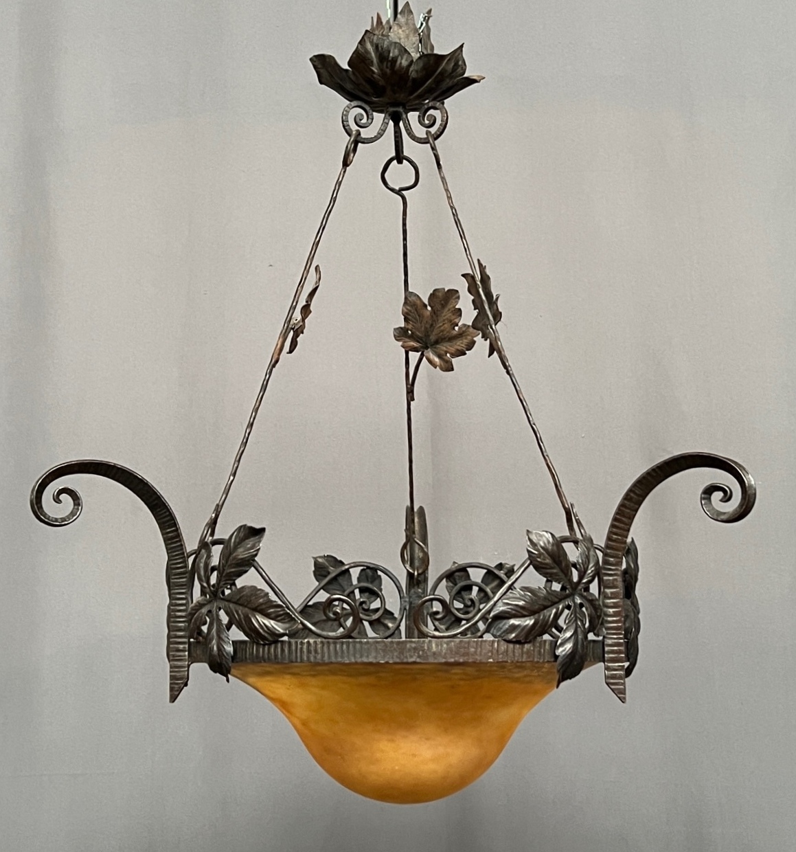 Müller Frères Lunéville (1895 - 1933). Kroonluchter In Art Nouveau-stijl. image 3