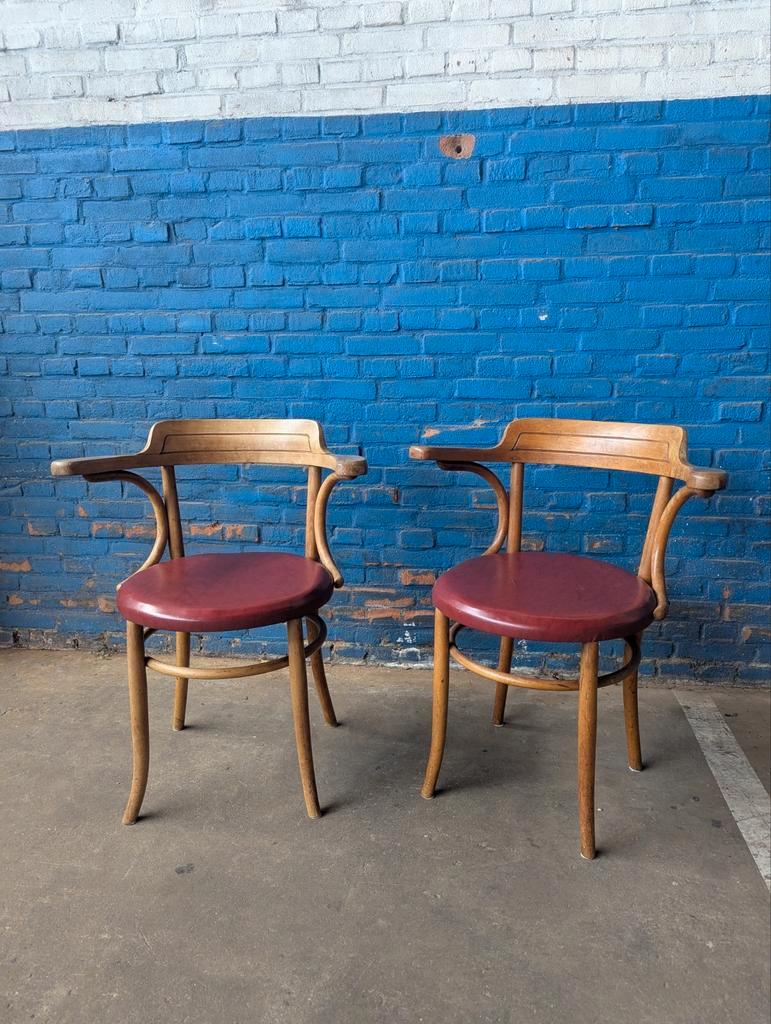 2 Art Nouveau Bentwood Chairs Thonet Stijl image 4