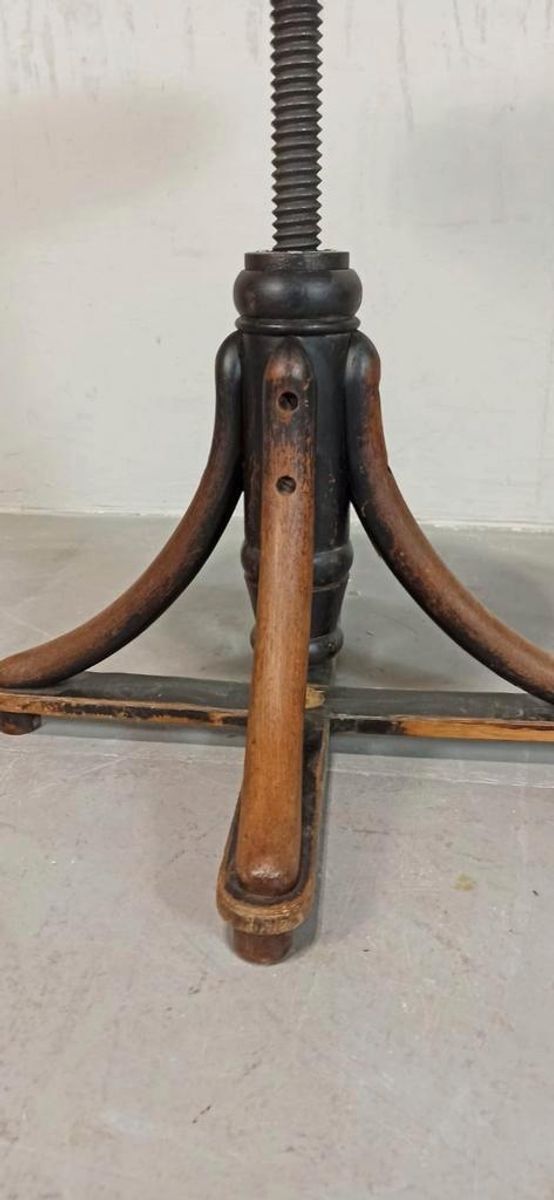 Antieke Bentwood Swivel Pianokruk Krukje image 12