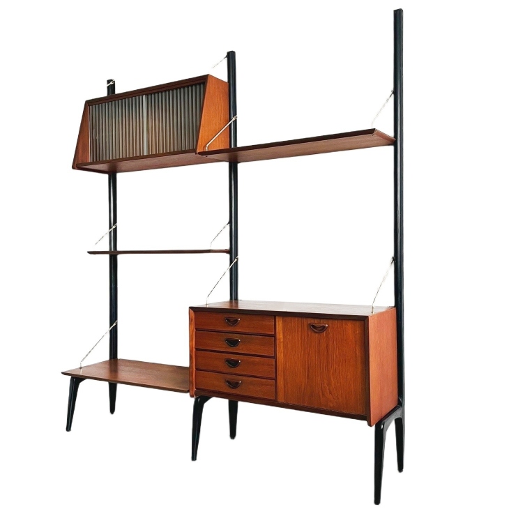 Mid-century Louis Van Teeffelen Wébé Wandmeubel Deens Design 1950’s image 2