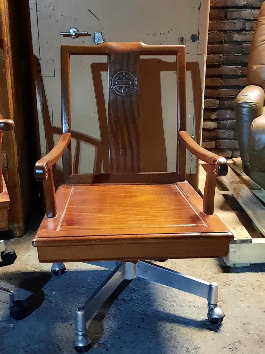 2 Mahonie Bureaustoelen Chinese Stijl image 9