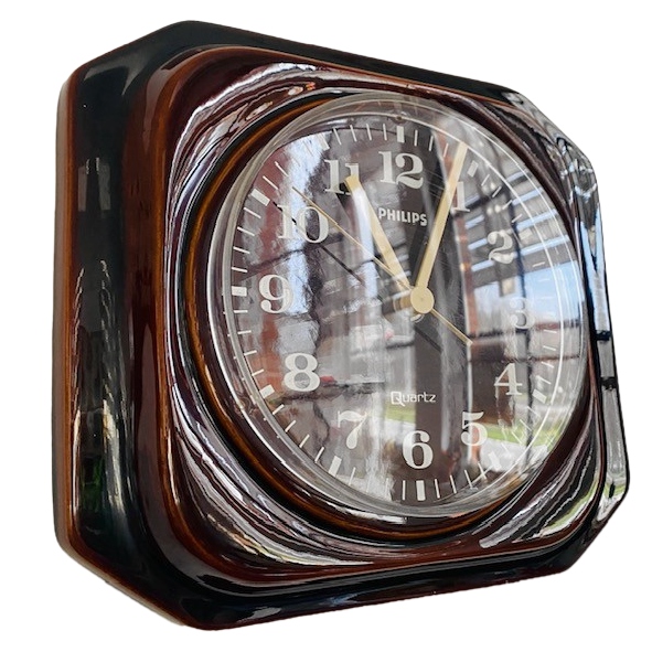 Retro Wandklok Philips Keramiek West Germany image 5