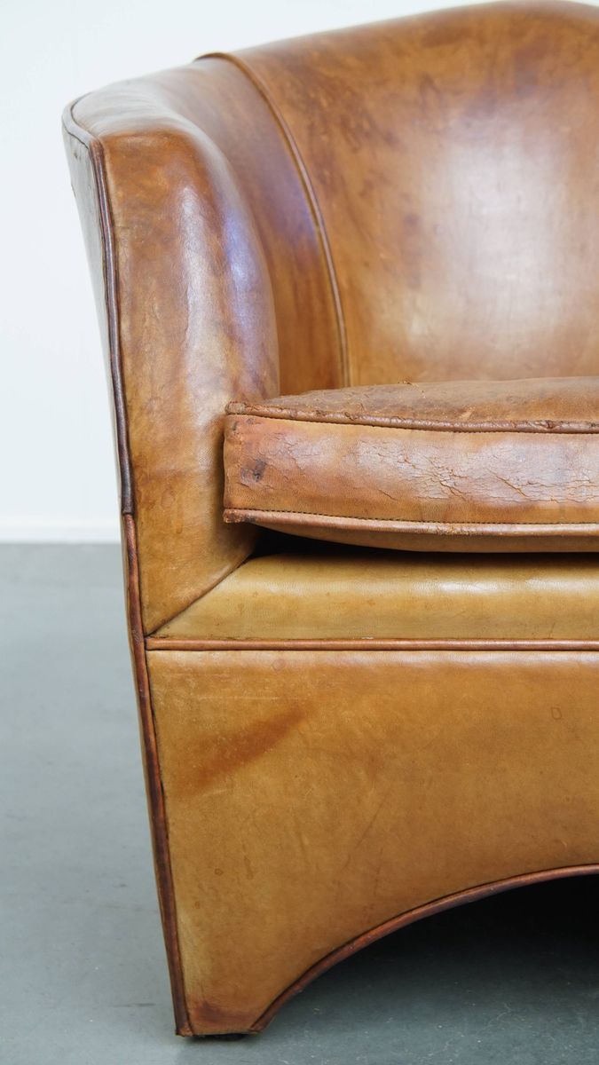 Geweldige, Unieke Vintage Schapenleren Design Fauteuil Van Bart van Bekhoven image 7