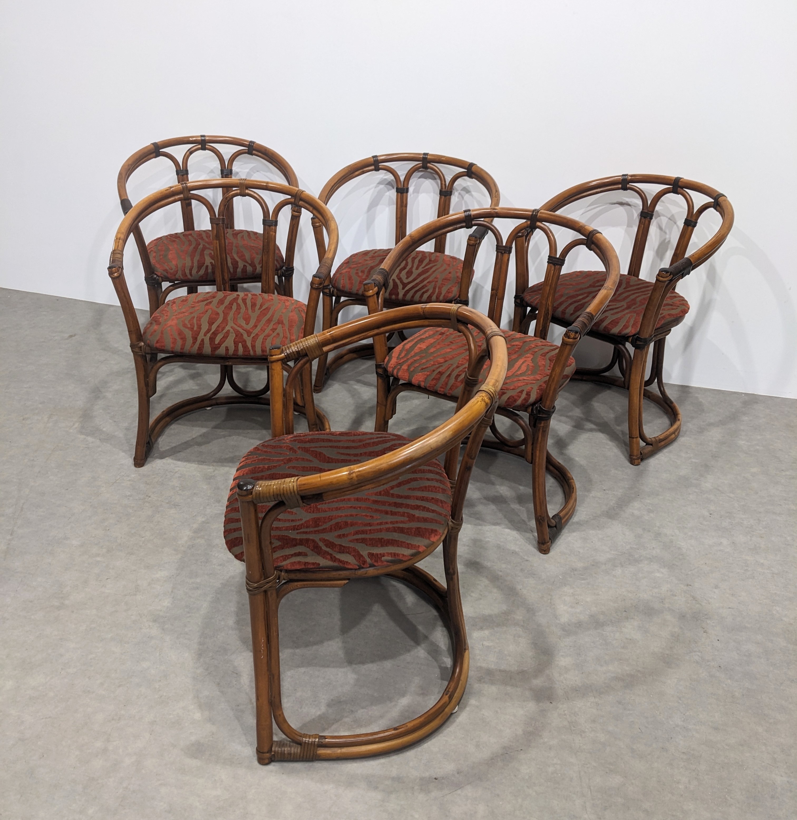 Six Vintage Bamboo Chairs image 3