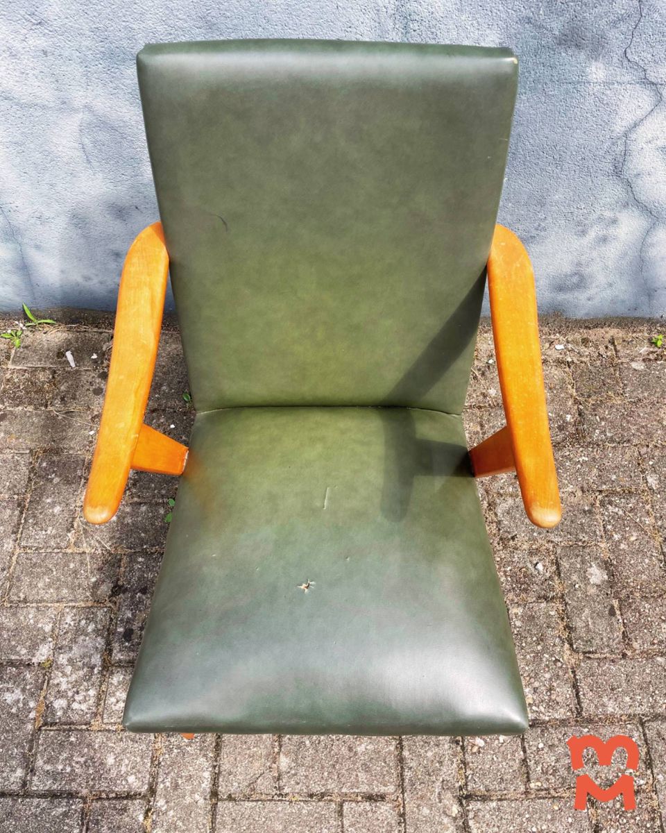 Vintage Jaren 60 Groene Deense Fauteuil image 4