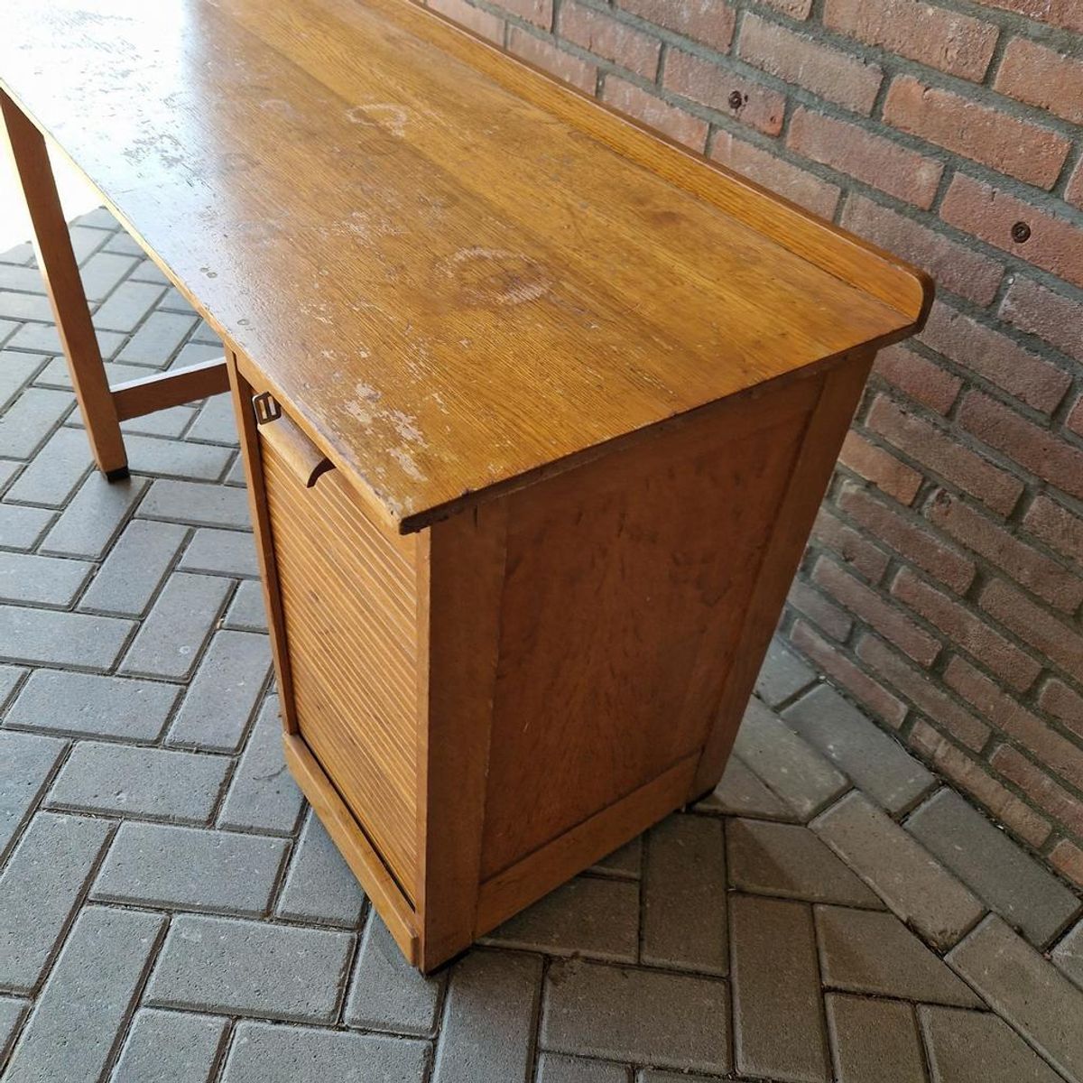 Antiek Artdeco Bureau Beuken Bureau Vintage image 5