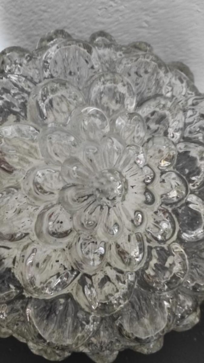 Vintage Plafondlamp Glas Bloem image 4