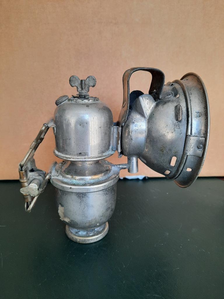 Antieke Carbid Lamp Gemaakt In Lyon Frankrijk image 2