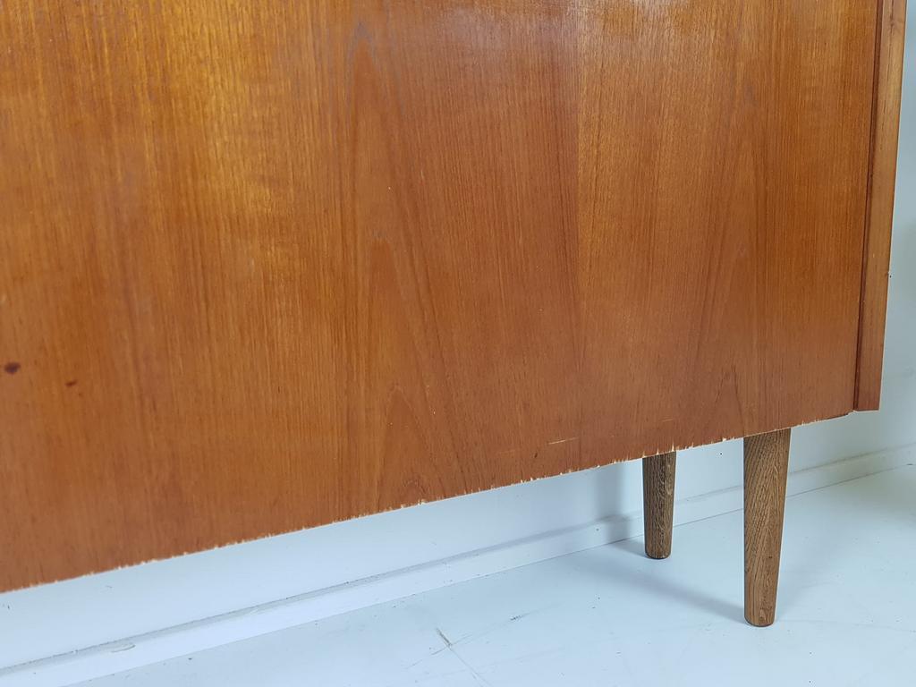 Vintage Deense Klep Kast | Wandkast | Teak Fineer image 13