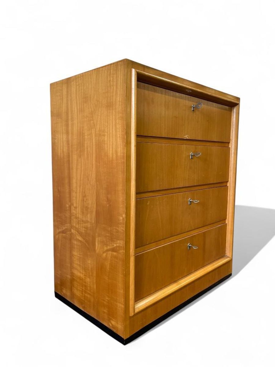 Vintage Houten Ladekast Kast – 4 Lades Met Metalen Grepen image 7