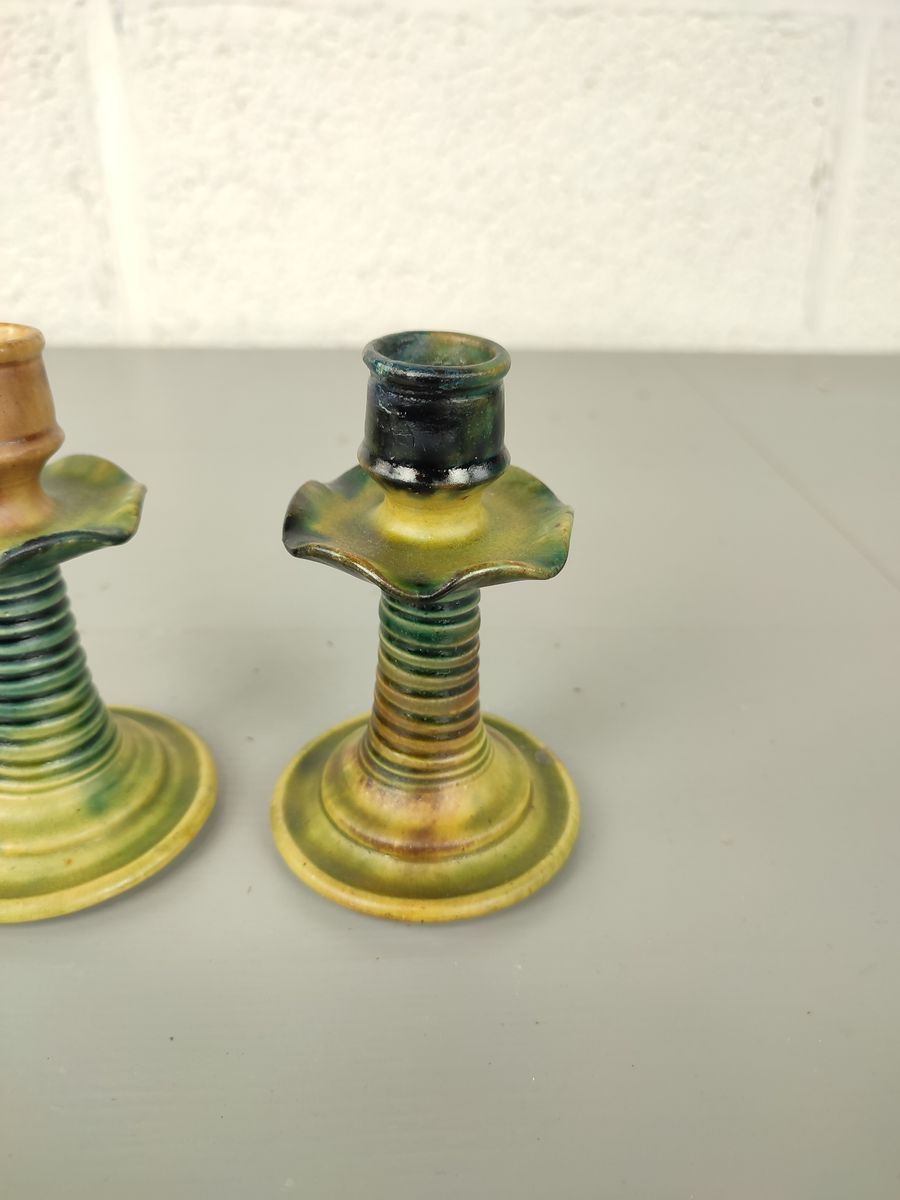 Duo Kandelaartjes In Vlaams Aardewerk image 2