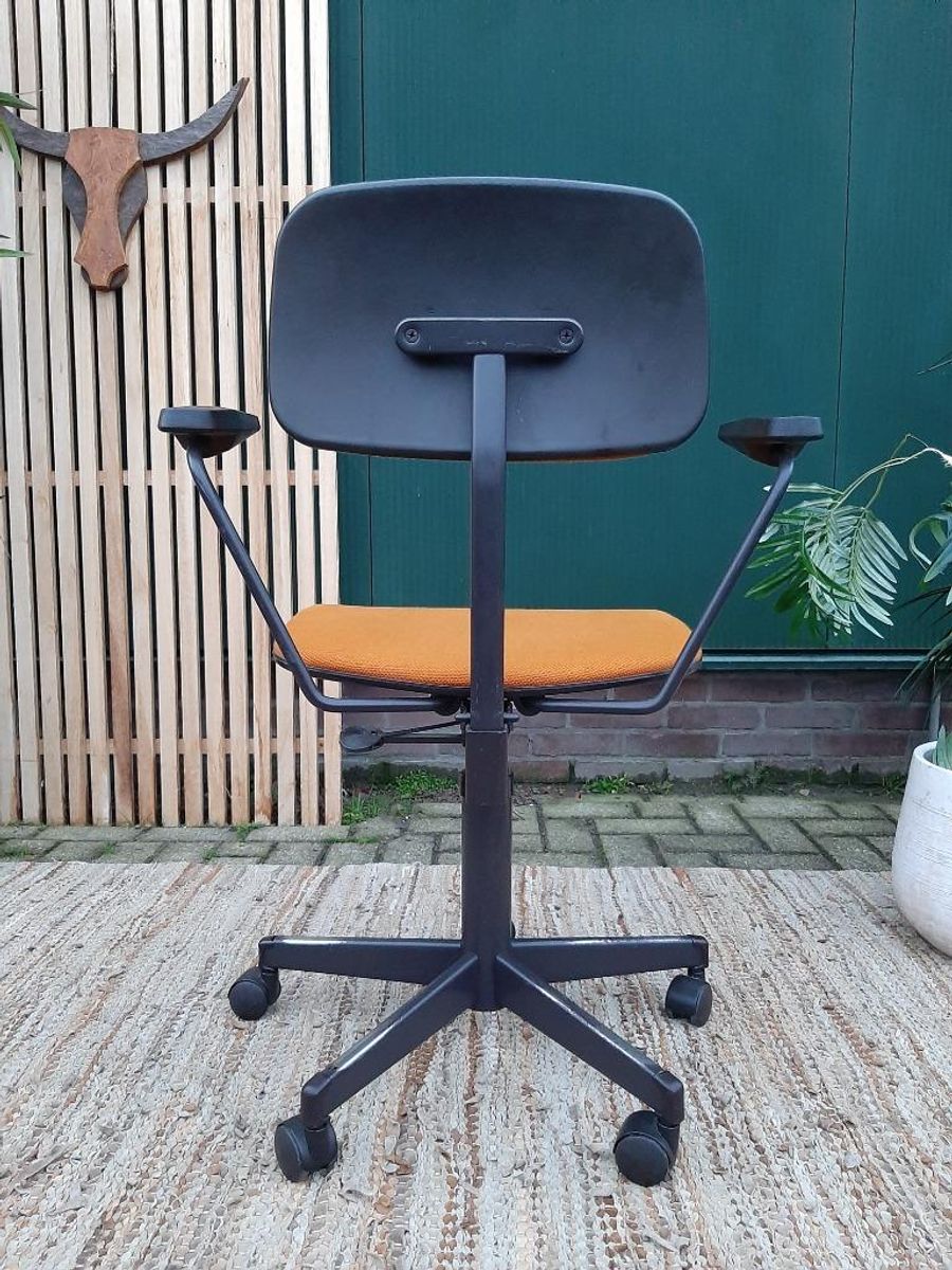 Vintage Bureaustoel Martin Stoll Retro Design Stoel Oker 70 image 4