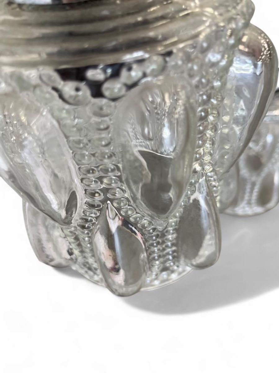 Vintage Hanglamp / Chandelier Met 5 Glazen Kappen image 4