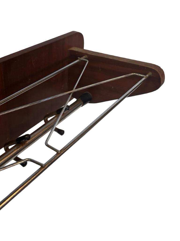 Vintage Wandkapstok Teak En Chroom Jaren 60/70 image 6