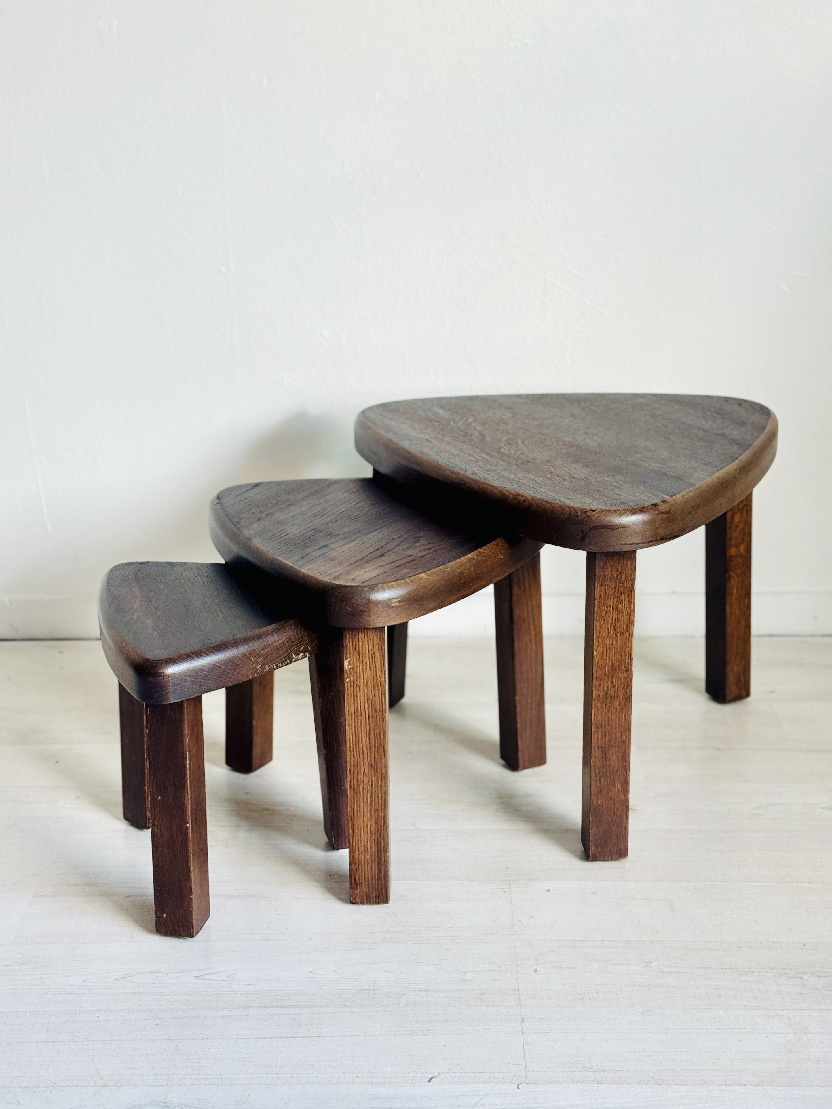 Set Vintage Bijzettafeltjes Nesting Tables Jaren 70 Brutalist image 6