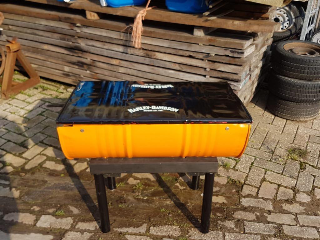 Bijzettafel Gemaakt Van Olievat In Harley Davidson Look😎 image 3