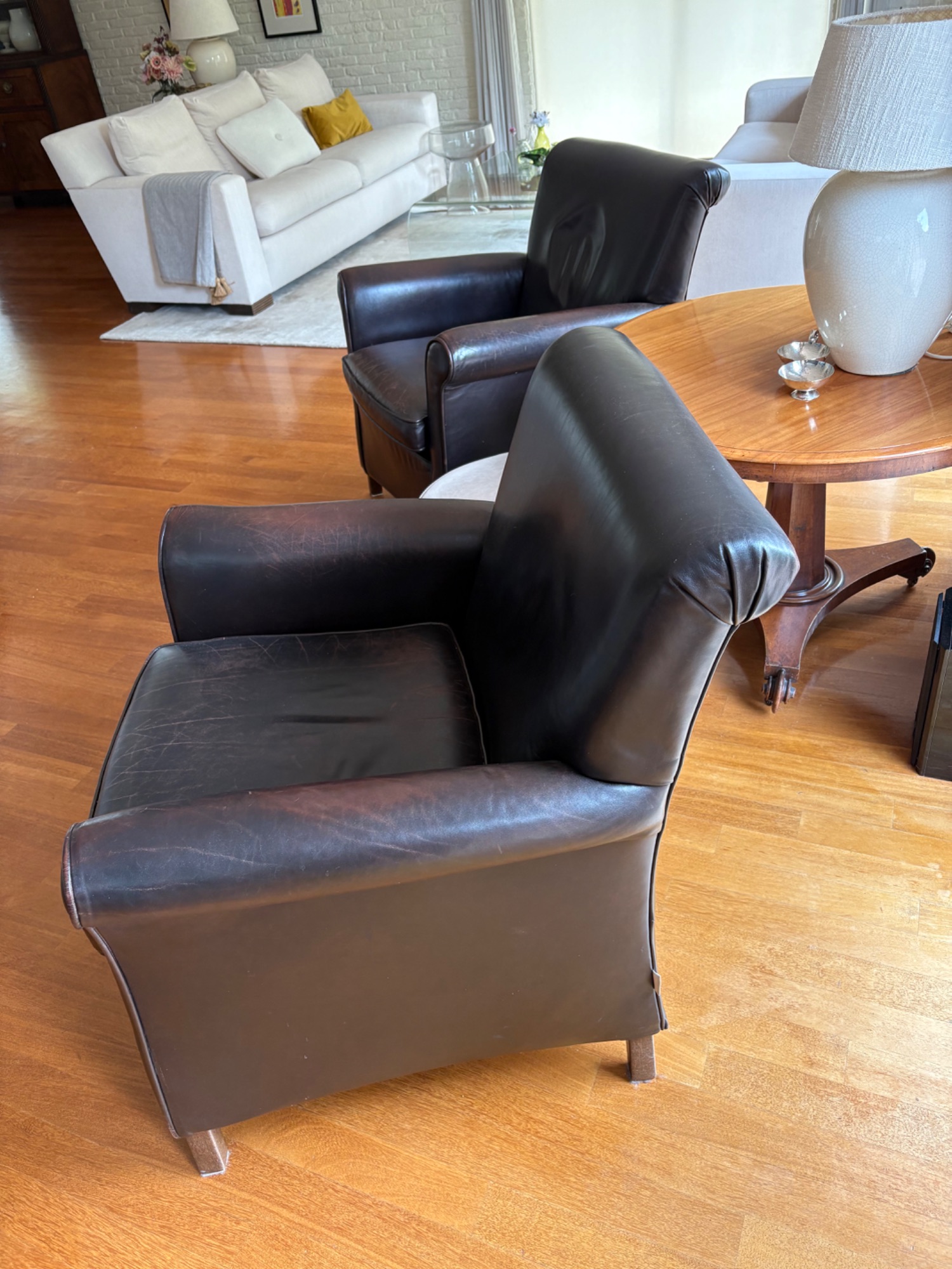 Leder Fauteuils 2x Baan Meubelen image 4
