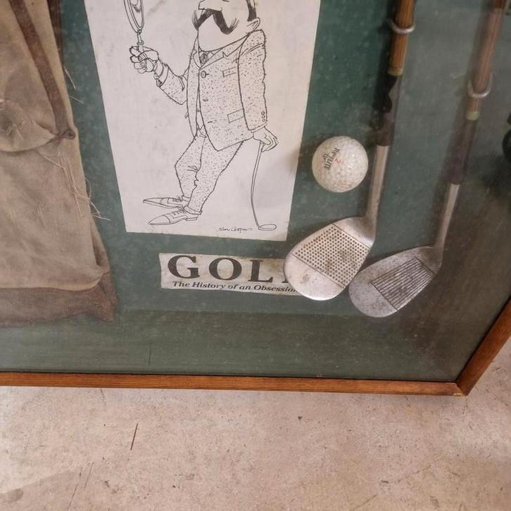 Vintage Vitrinekast Kijkkast Golf Golftas Sticks Vitrine image 6