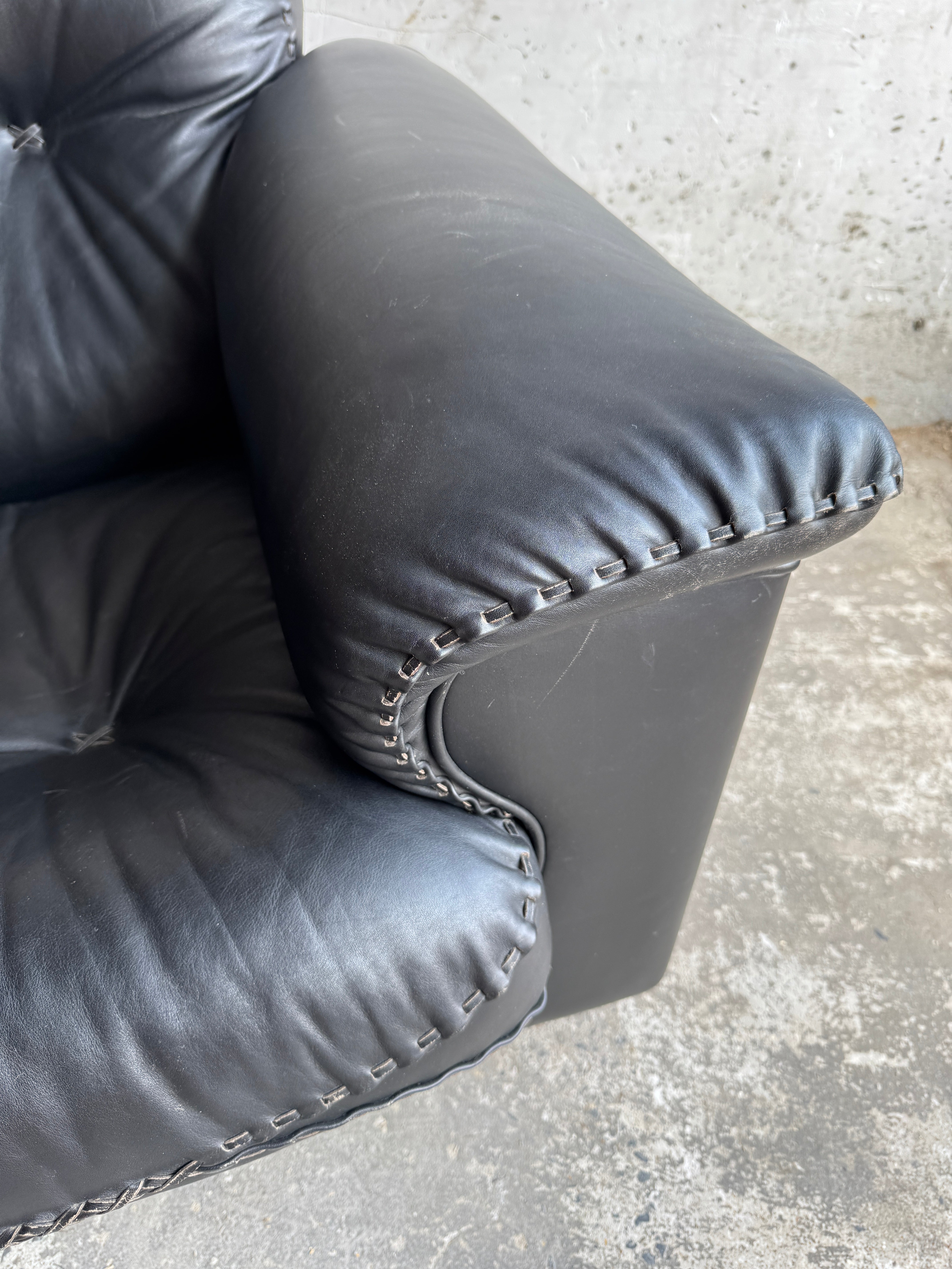 De Sede Ds-101 Black Leather Lounge Chair image 4