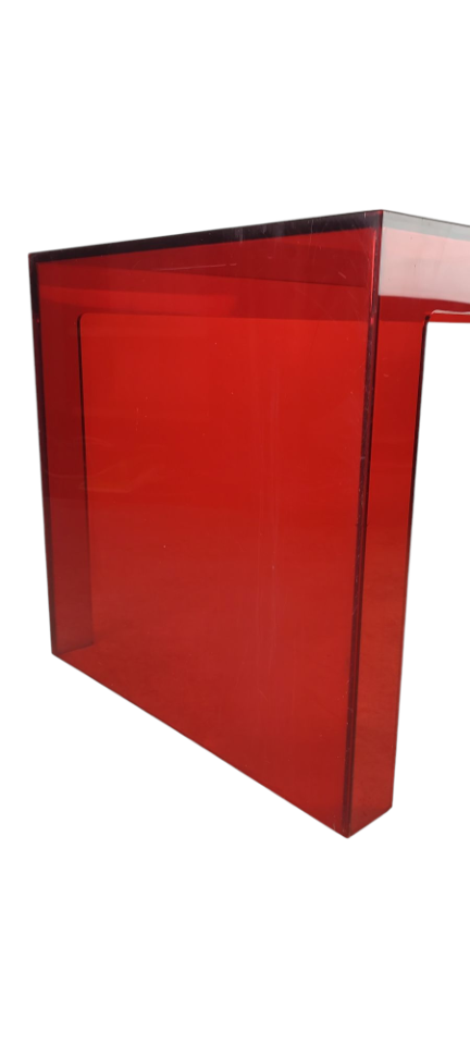 Postmoderne Rood Plexiglas Salontafel 1990s image 2