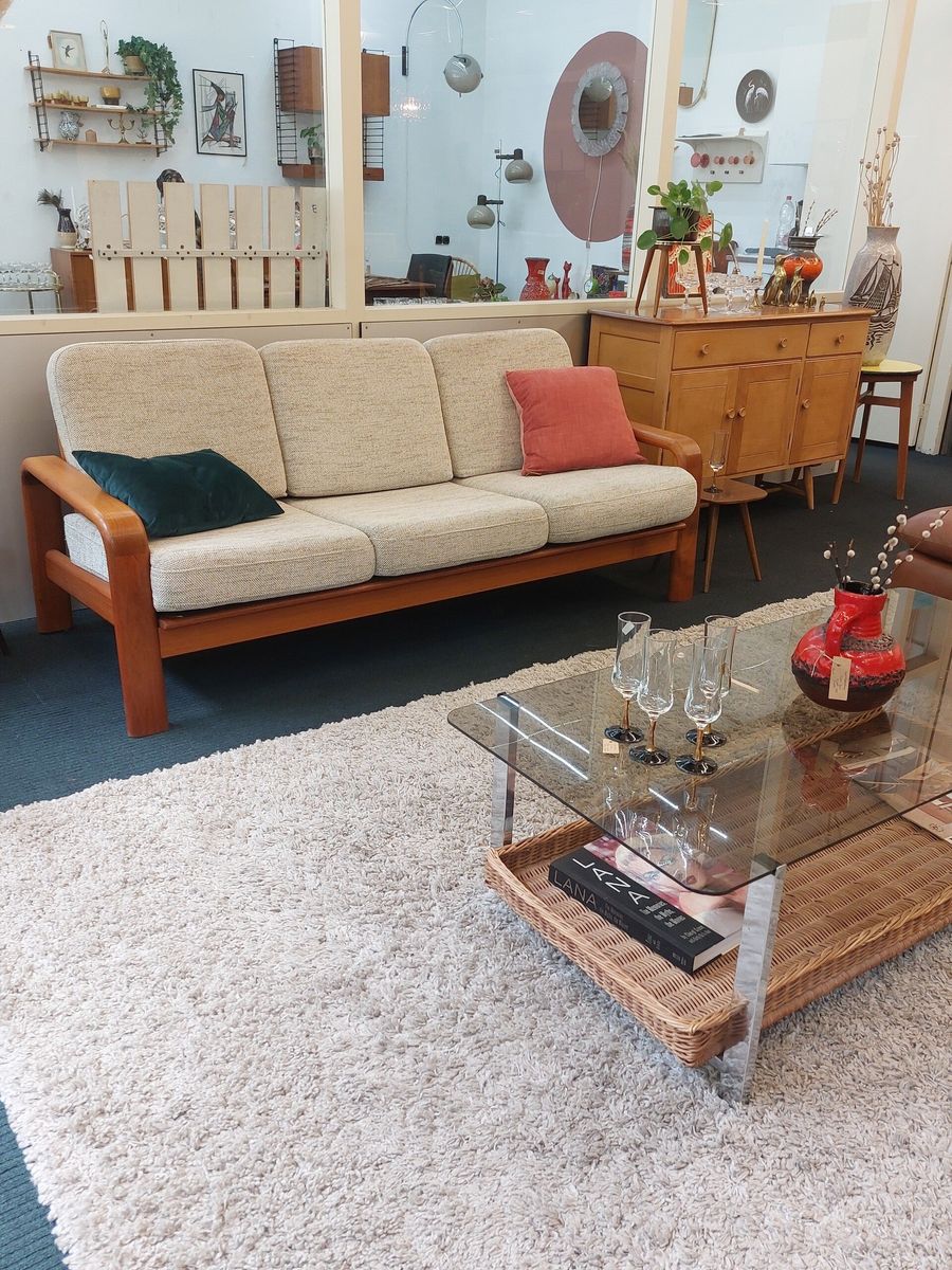 Vintage Deens Design Drie-zits Bank Teak 70s image 5