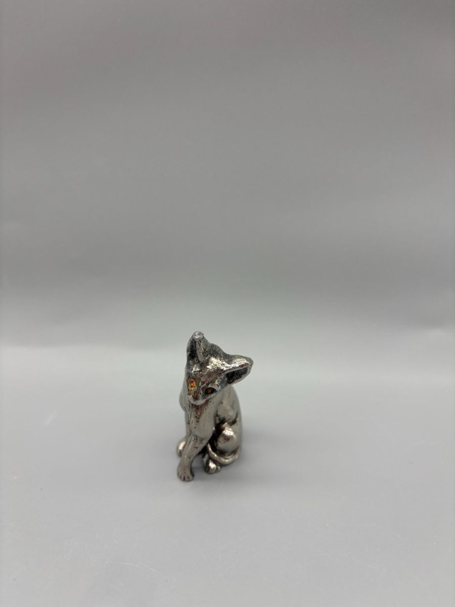 Zilveren Miniatuur Kat image 5