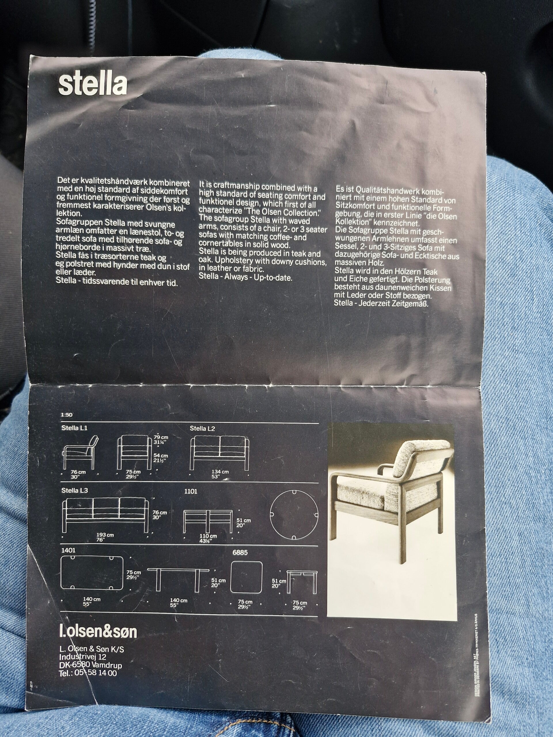 Vintage Deens Design Driezits Bank L. Olson & Son image 12