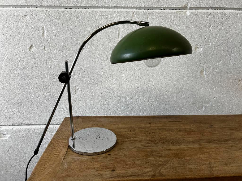 Vintage Industriële Groene Tafellamp / Desk Lamp image 12