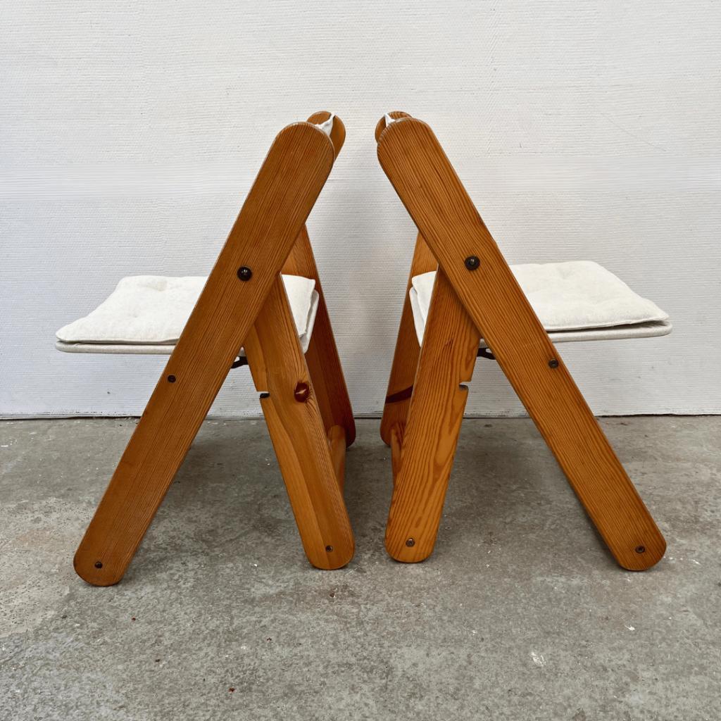2 (of Meer) Vintage Grenen Klapstoel Kontiki - IKEA Stof Nw image 7