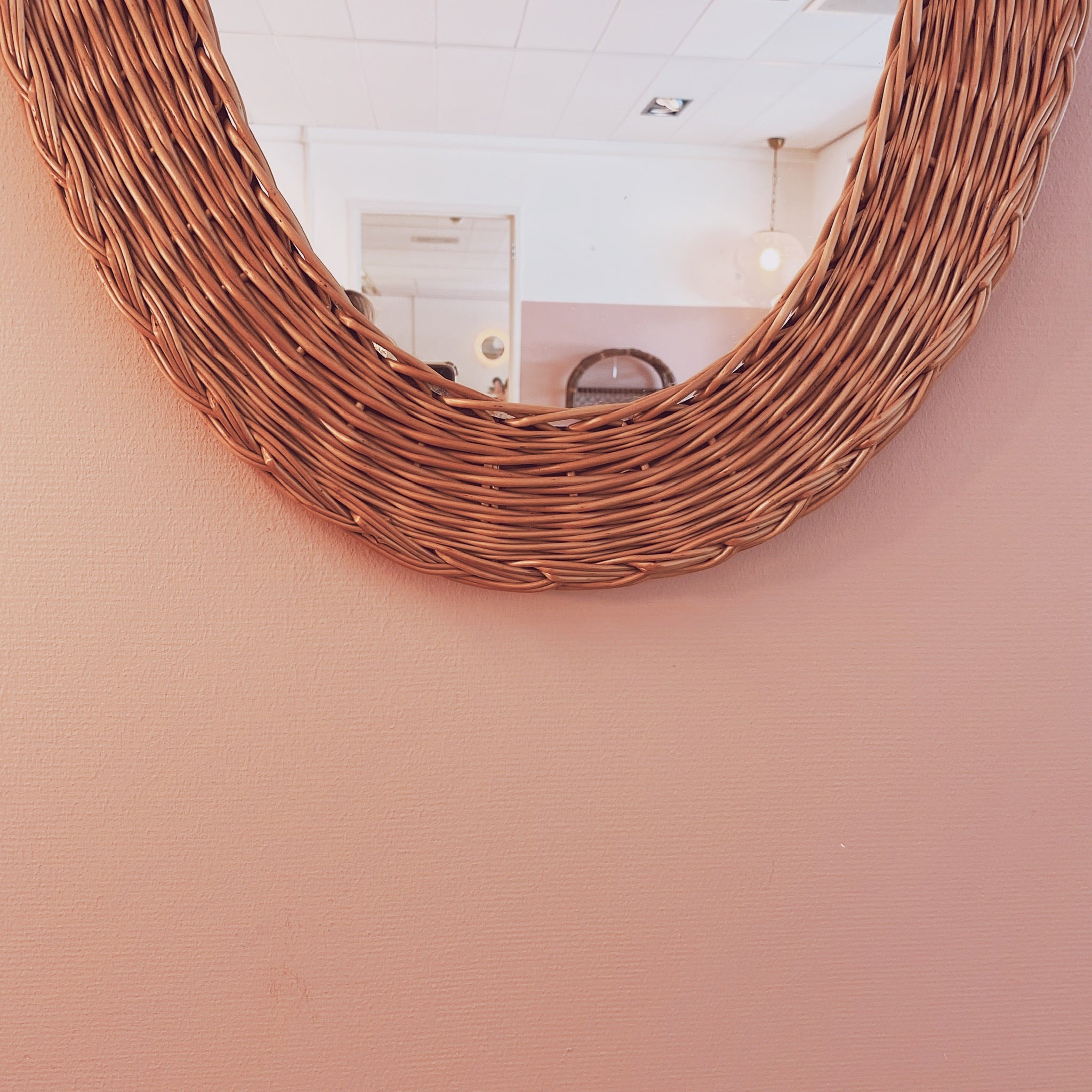 Decorative Oval Rattan Mirror image 3