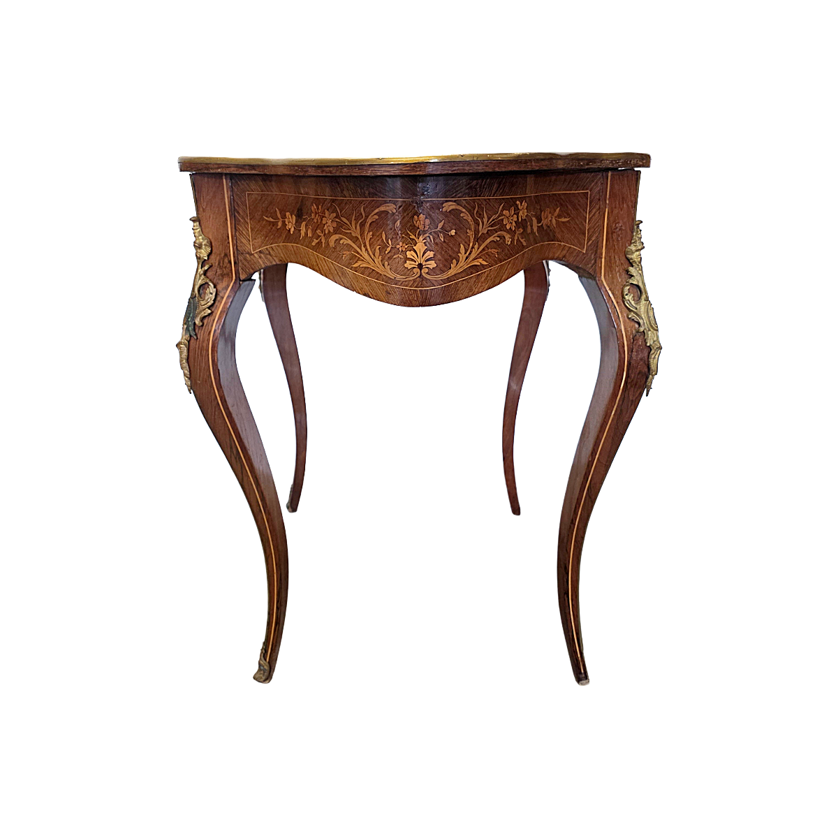 Antiek Franse Louis Xv Stijl Tafel Met Lade, Eind 19e Eeuw image 12