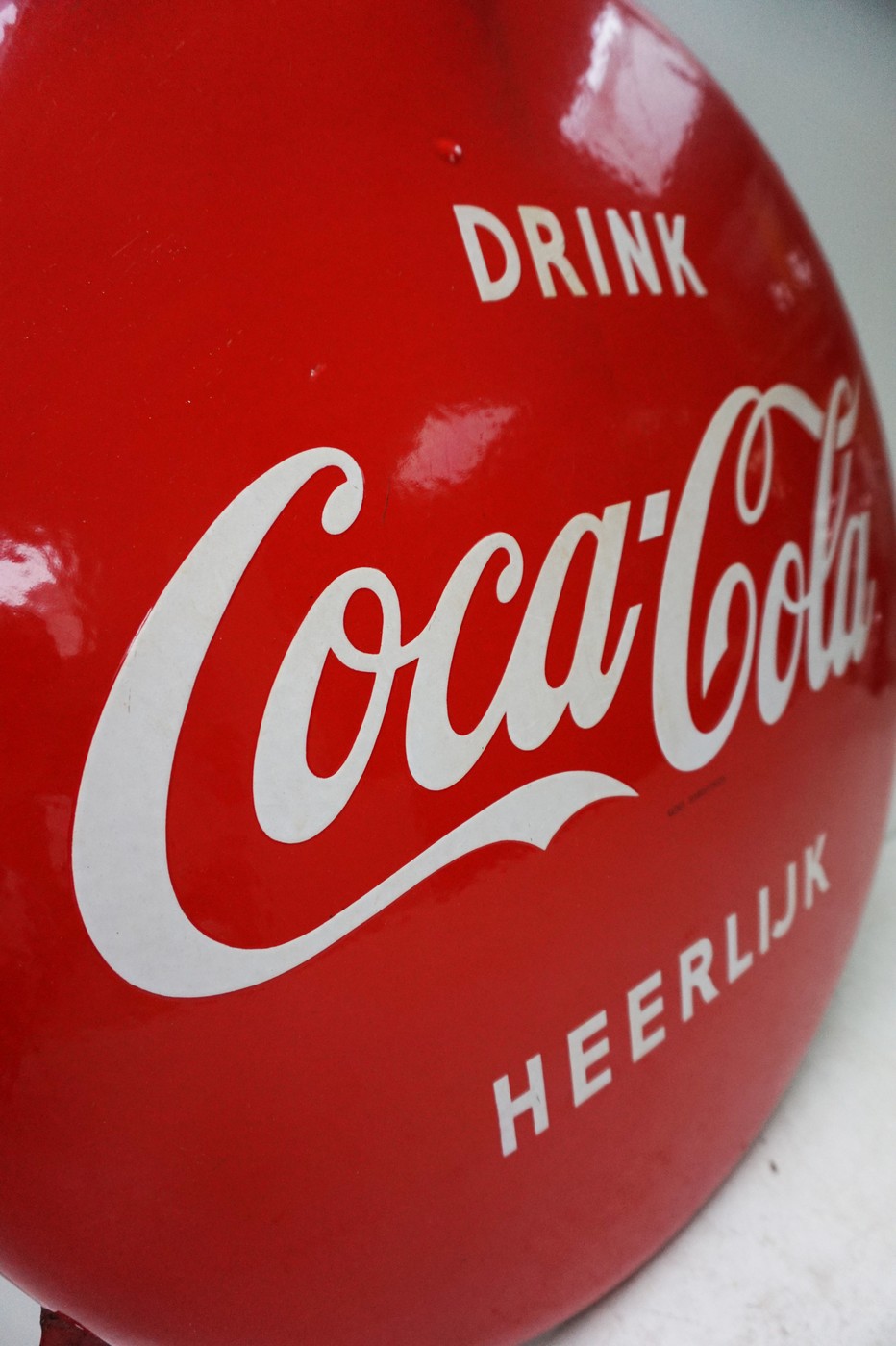 Emaille Reclamebord Coca-cola Ronde Button Van Langcat Bussum image 4