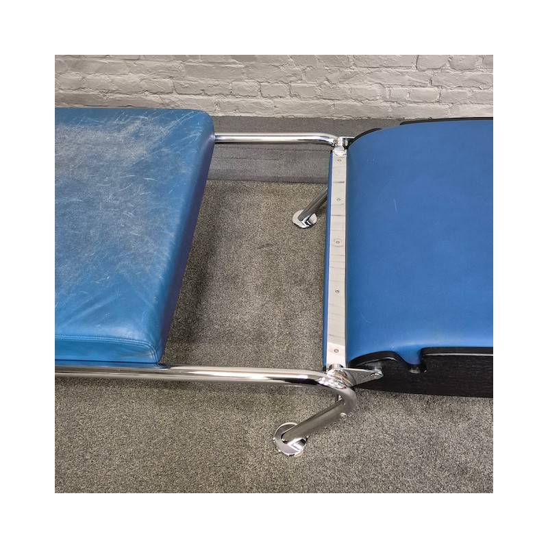 Blauw Lederen Lounge Stoel Futuro 3 Door Massimo Iosa Ghini Voor Moroso - Italië Jaren 80 image 3