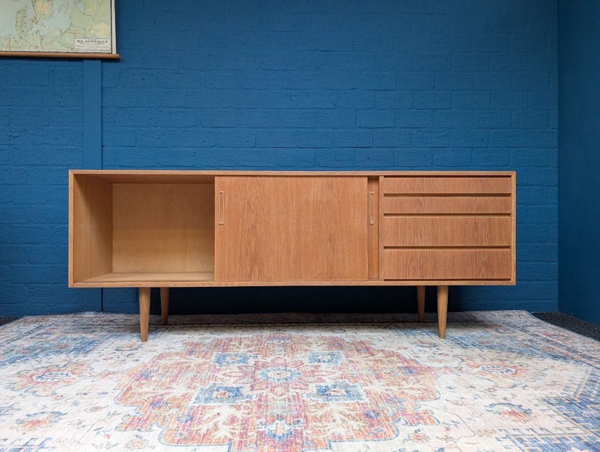 Vintage Eiken Lowboard, Jaren '60, Deens Design image 10